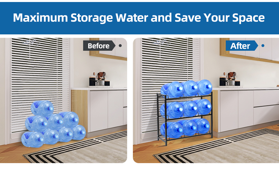 3 Tier Heavy Duty Water Cooler Jug Storage Rack