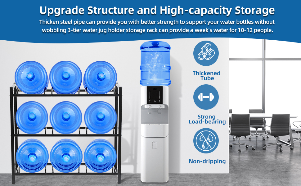 5 gallon water jug storage rack