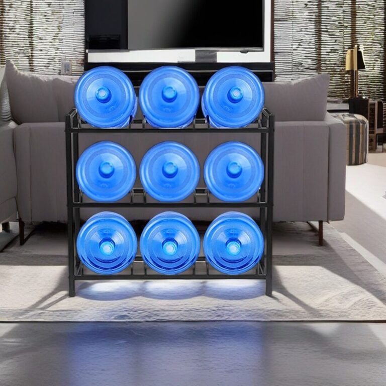 HomStora 5-Gallon Water Bottle Rack: Fix Your Messy Basement Storage