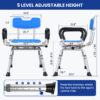 Deluxe Swivel Shower Chair with Arms & Back