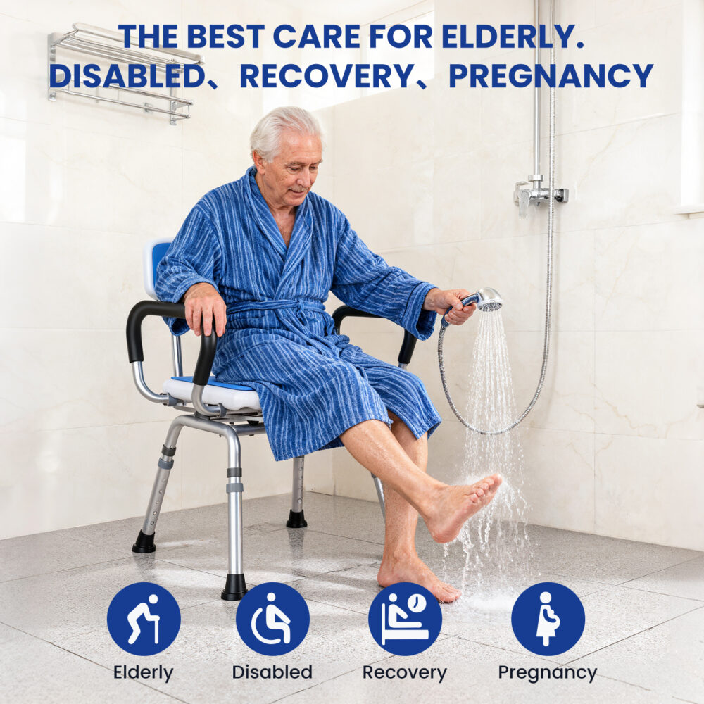 Deluxe Swivel Shower Chair with Arms