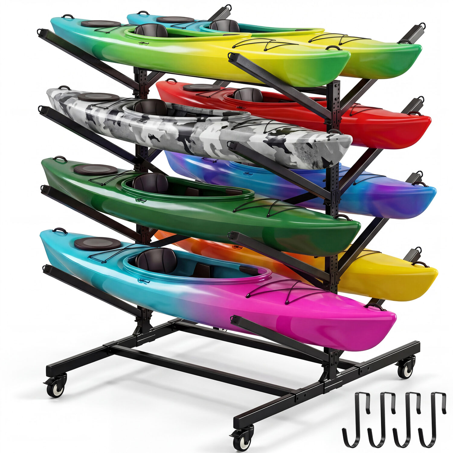 Kayak Storage Rack with Wheels