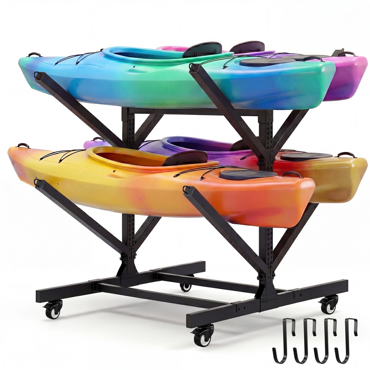 Kayak Storage Rack with Wheels