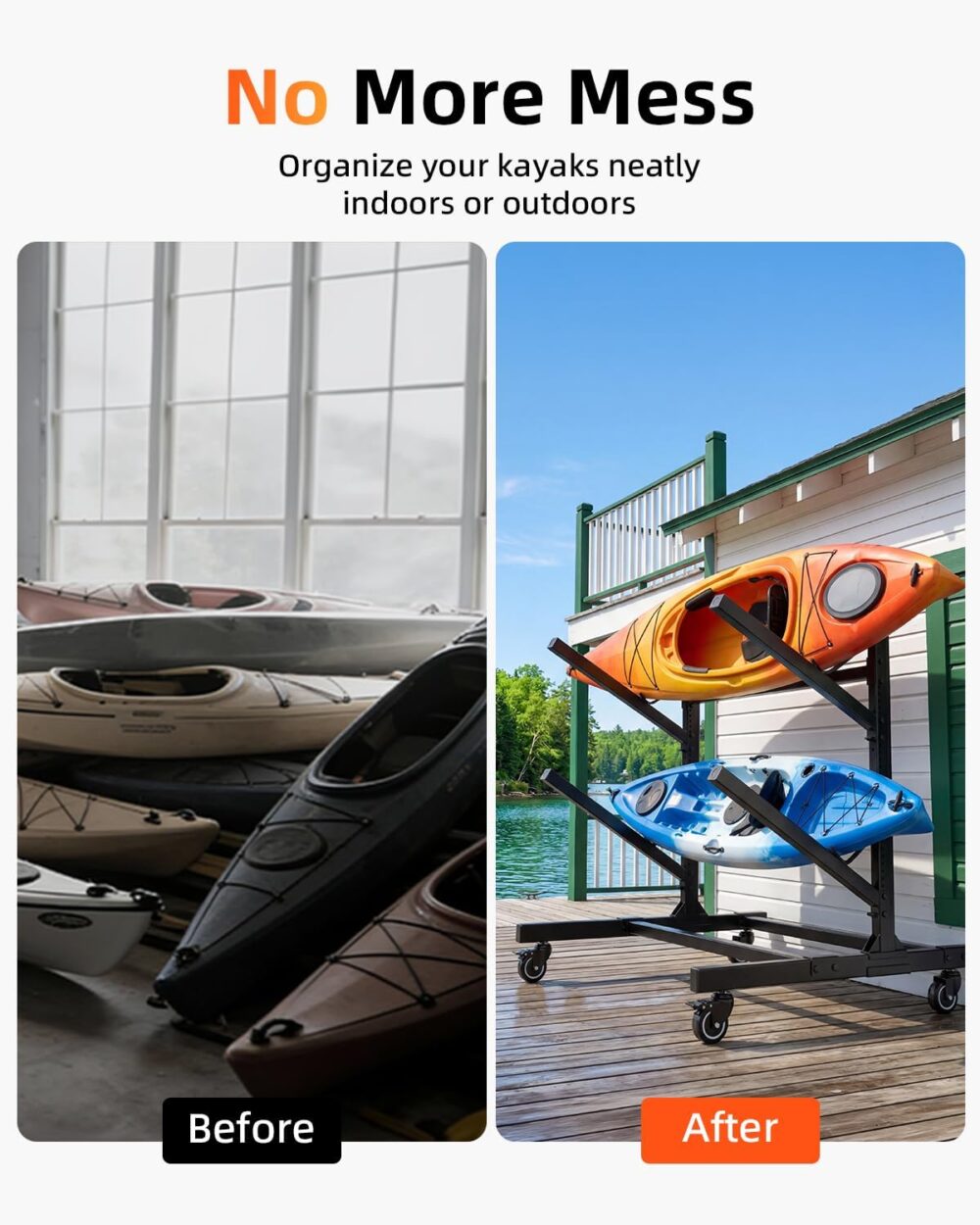 how to store kayaks in garage