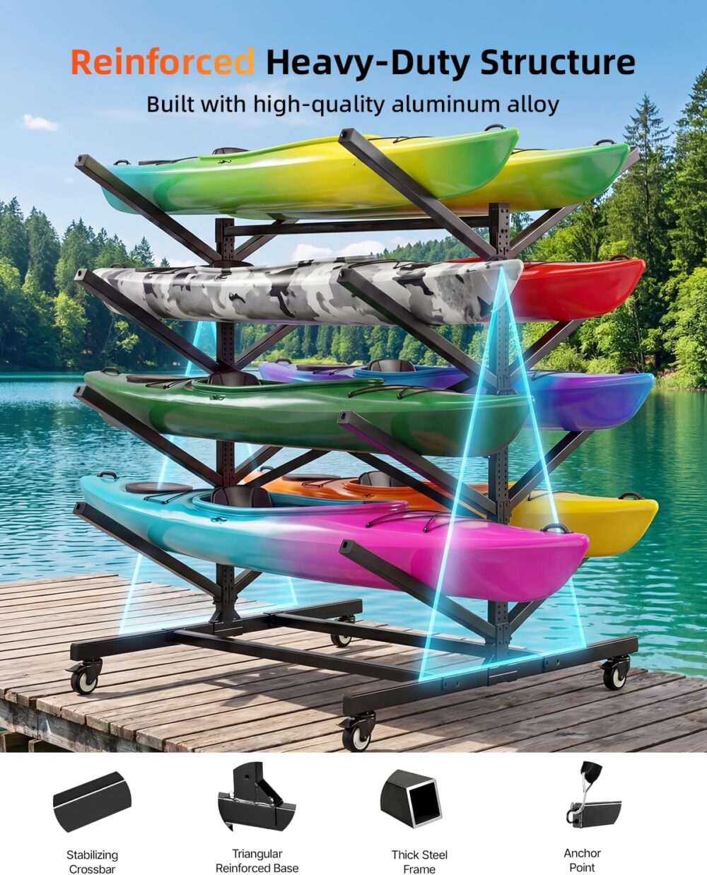 kayak storage rack 4 tier