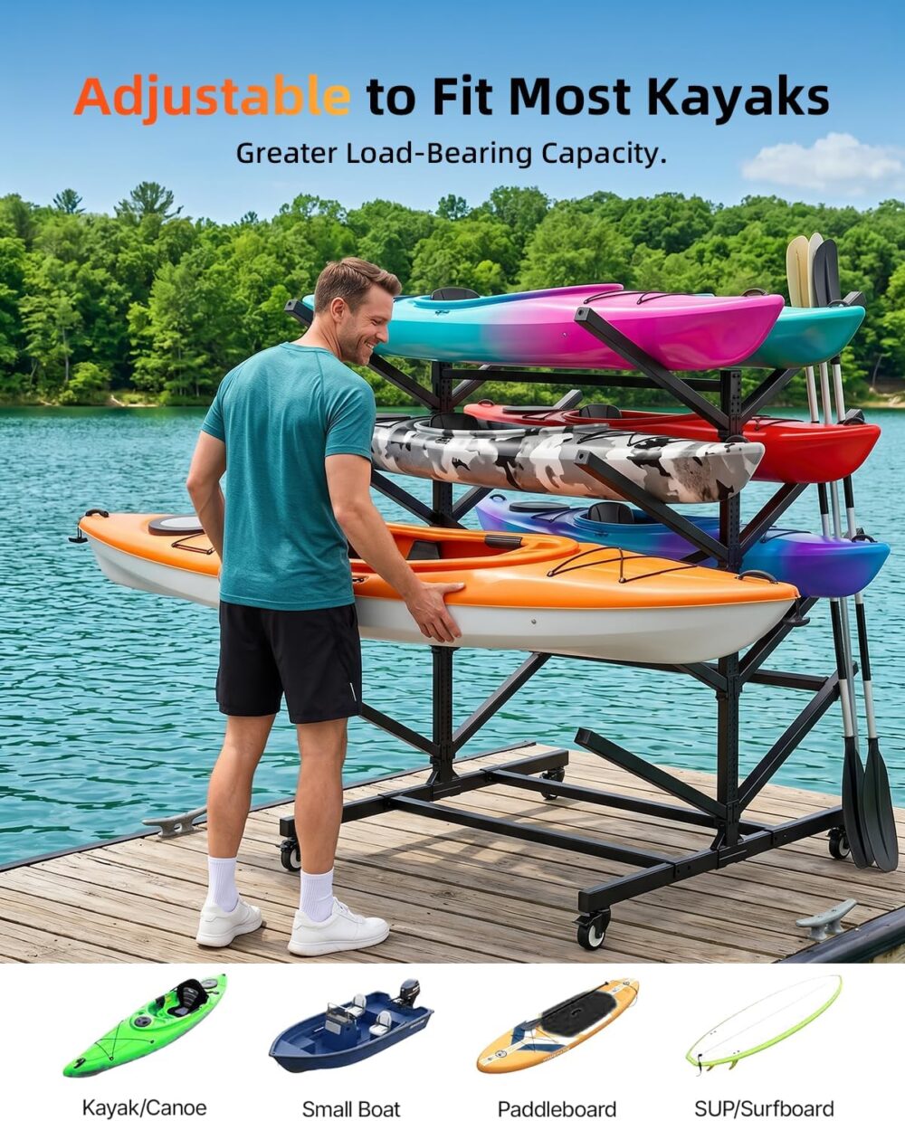kayak rack with wheels